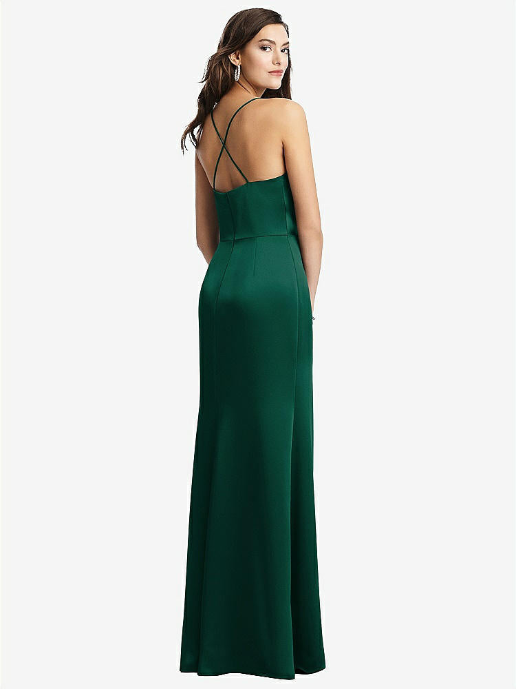 【STYLE: 3056】Cowl-Neck Criss Cross Back Slip Dress【COLOR: Hunter Green】