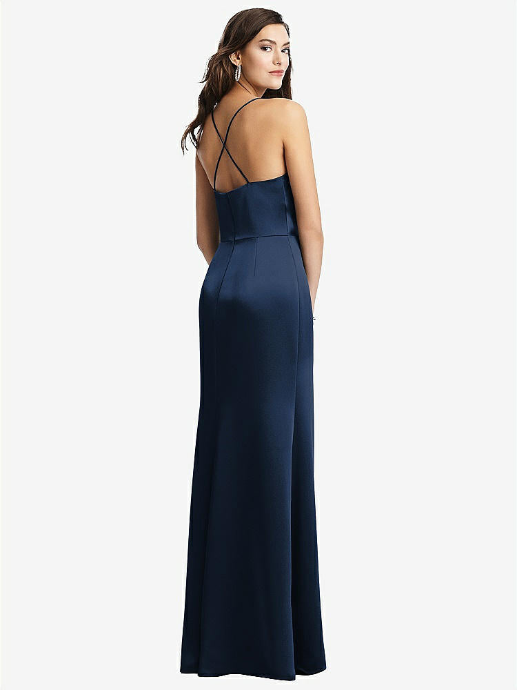 【STYLE: 3056】Cowl-Neck Criss Cross Back Slip Dress【COLOR: Midnight Navy】