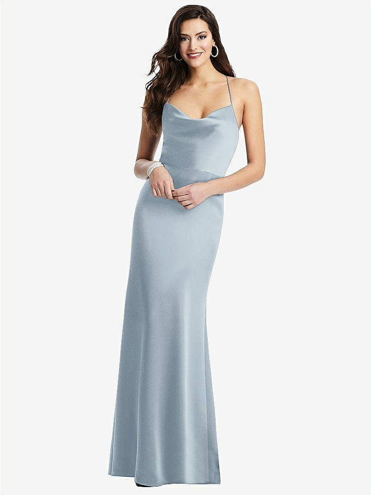 【STYLE: 3056】Cowl-Neck Criss Cross Back Slip Dress【COLOR: Mist】