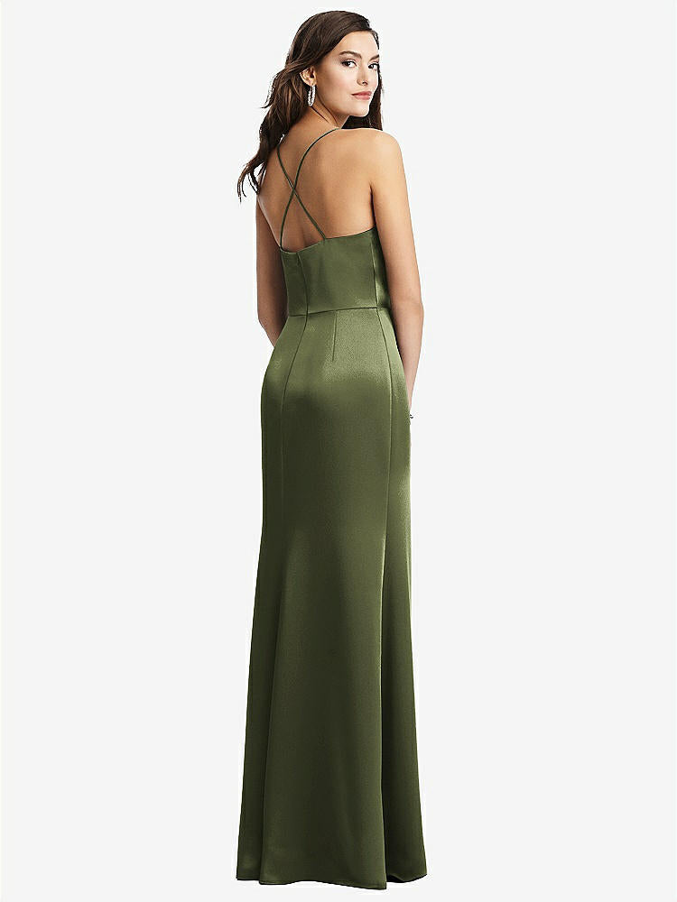 【STYLE: 3056】Cowl-Neck Criss Cross Back Slip Dress【COLOR: Olive Green】