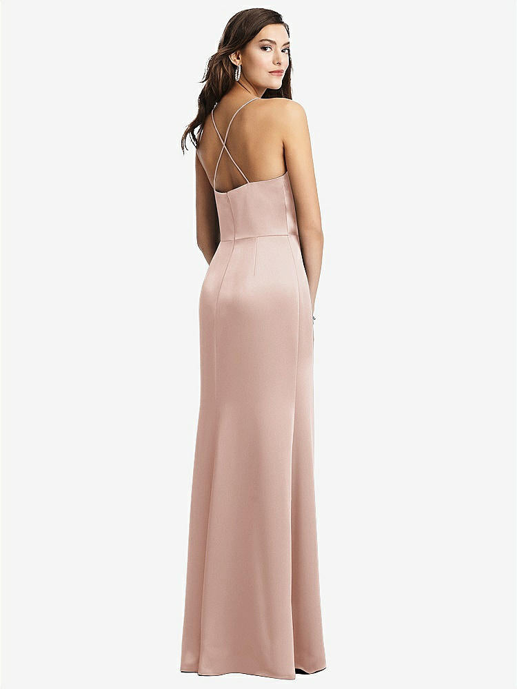 【STYLE: 3056】Cowl-Neck Criss Cross Back Slip Dress【COLOR: Toasted Sugar】
