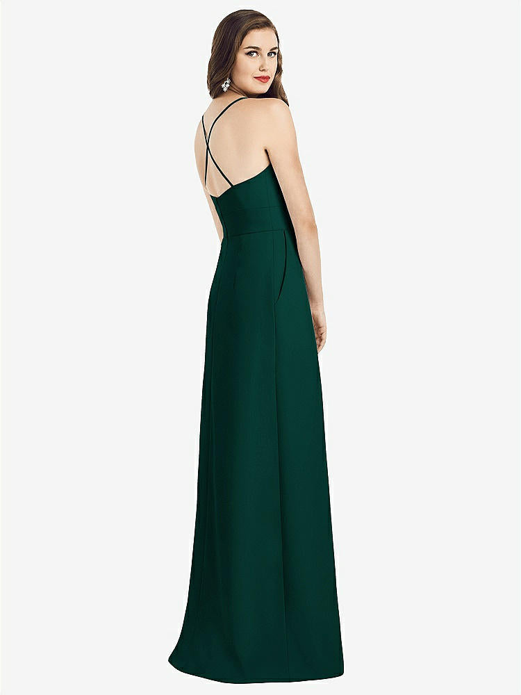 【NEW】【STYLE: 3058】クロス クロス 背中 クレープ ホルター ドレス ポケット付き【COLOR: Evergreen】【SIZE: 00-30W】