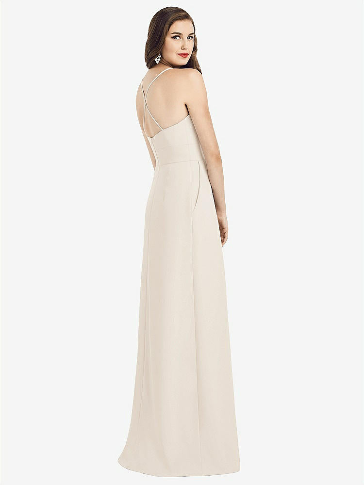 【STYLE: 3058】Criss Cross Back Crepe Halter Dress with Pockets【COLOR: Oat】