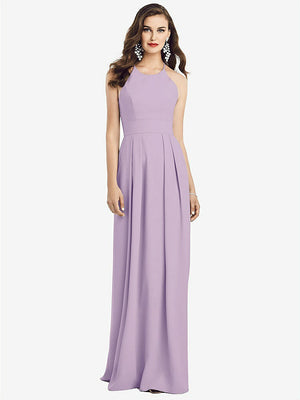 【NEW】【STYLE: 3058】クロス クロス 背中 クレープ ホルター ドレス ポケット付き【COLOR: Pale Purple】【SIZE: 00-30W】