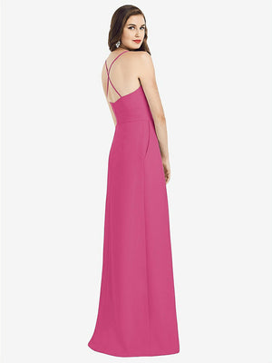 【STYLE: 3058】Criss Cross Back Crepe Halter Dress with Pockets【COLOR: Tea Rose】