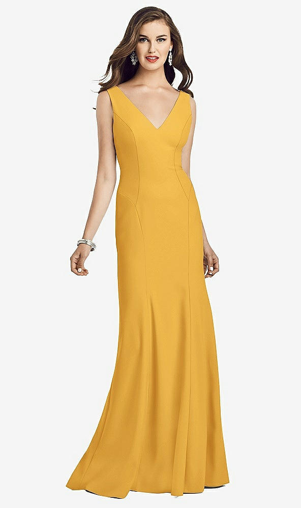 【STYLE: 3060】Sleeveless Seamed Bodice Trumpet Gown【COLOR: NYC Yellow】