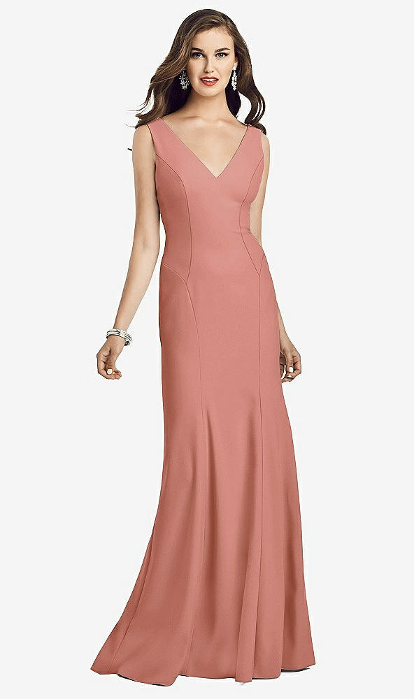 【STYLE: 3060】Sleeveless Seamed Bodice Trumpet Gown【COLOR: Desert Rose】