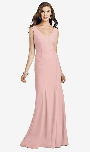 【STYLE: 3060】Sleeveless Seamed Bodice Trumpet Gown【COLOR: Rose - PANTONE Rose Quartz】