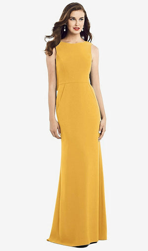 【STYLE: 3061】Draped Backless Crepe Dress with Pockets【COLOR: NYC Yellow】
