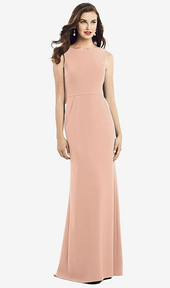 【NEW】【STYLE: 3061】ドレープ バックレス クレープ ドレス ポケット付き【COLOR: Pale Peach】【SIZE: 00-30W】