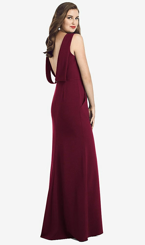 【NEW】【STYLE: 3061】ドレープ バックレス クレープ ドレス ポケット付き【COLOR: Cabernet】【SIZE: 00-30W】