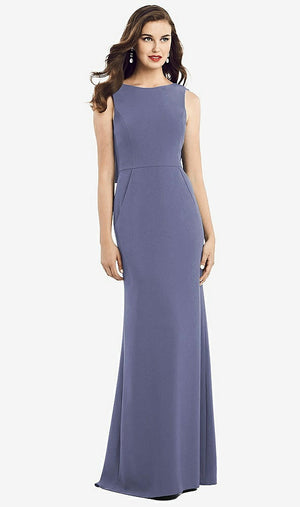 【NEW】【STYLE: 3061】ドレープ バックレス クレープ ドレス ポケット付き【COLOR: French Blue】【SIZE: 00-30W】