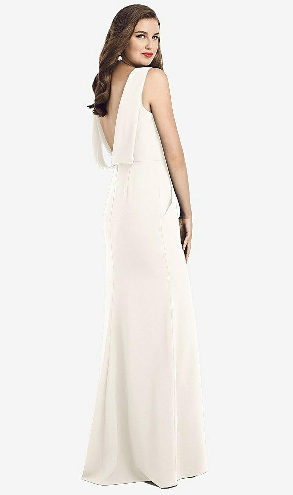 【STYLE: 3061】Draped Backless Crepe Dress with Pockets【COLOR: Ivory】