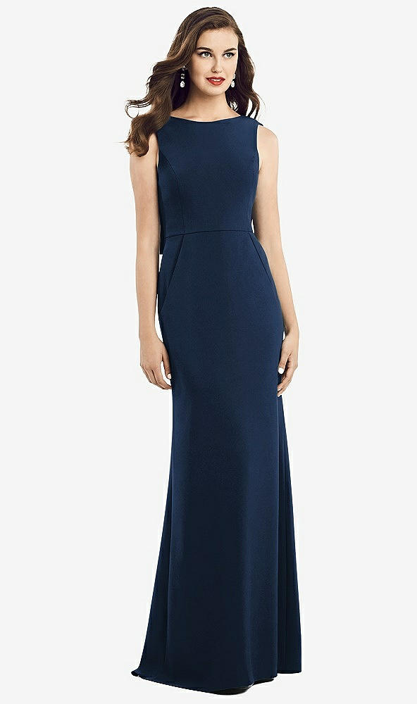 【NEW】【STYLE: 3061】ドレープ バックレス クレープ ドレス ポケット付き【COLOR: Midnight Navy】【SIZE: 00-30W】
