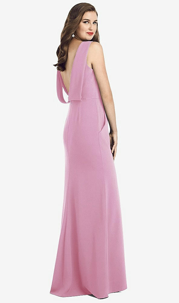 【STYLE: 3061】Draped Backless Crepe Dress with Pockets【COLOR: Powder Pink】