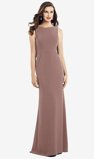 【NEW】【STYLE: 3061】ドレープ バックレス クレープ ドレス ポケット付き【COLOR: Sienna】【SIZE: 00-30W】