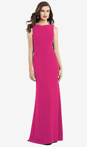 【STYLE: 3061】Draped Backless Crepe Dress with Pockets【COLOR: Think Pink】