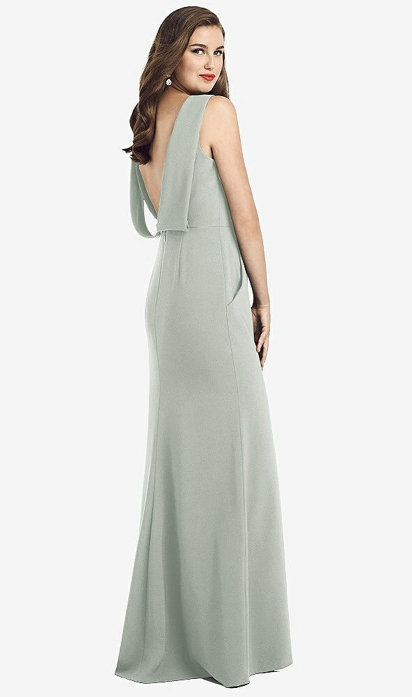 【STYLE: 3061】Draped Backless Crepe Dress with Pockets【COLOR: Willow Green】
