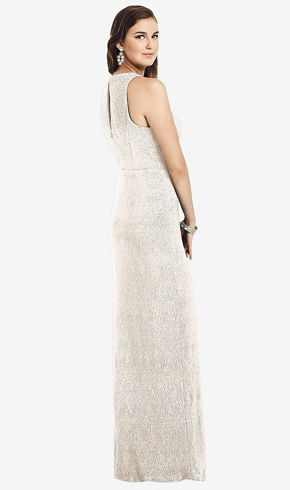 【STYLE: 3063】Sleeveless Scoop Neck Metallic Trumpet Gown【COLOR: Rose Gold】
