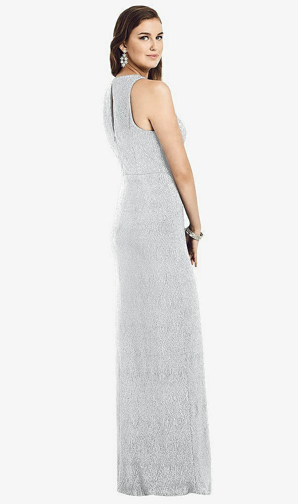 【STYLE: 3063】Sleeveless Scoop Neck Metallic Trumpet Gown【COLOR: Silver】