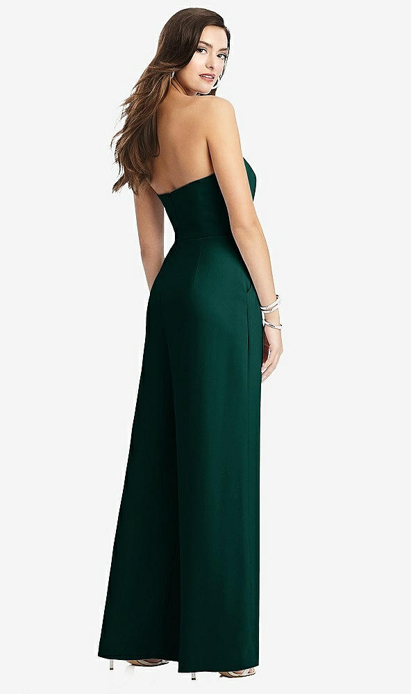 【STYLE: 3066】Strapless Notch Crepe Jumpsuit with Pockets【COLOR: Evergreen】
