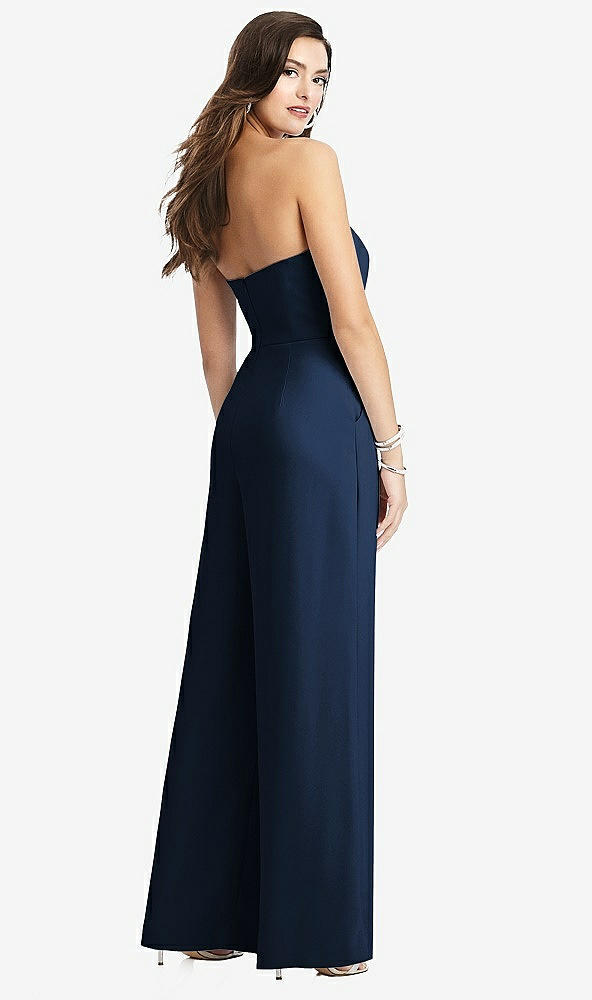 【STYLE: 3066】Strapless Notch Crepe Jumpsuit with Pockets【COLOR: Midnight Navy】