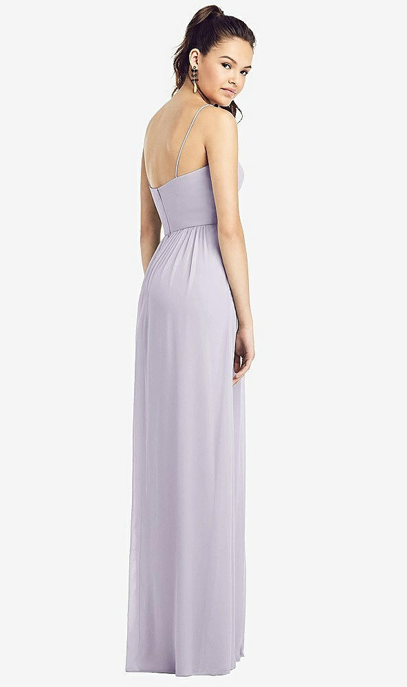 【STYLE: TH017】Slim Spaghetti Strap Chiffon Dress with Front Slit 【COLOR: Moondance】