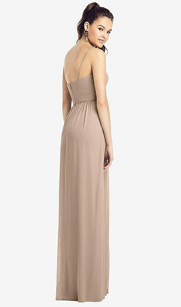 【STYLE: TH017】Slim Spaghetti Strap Chiffon Dress with Front Slit 【COLOR: Topaz】