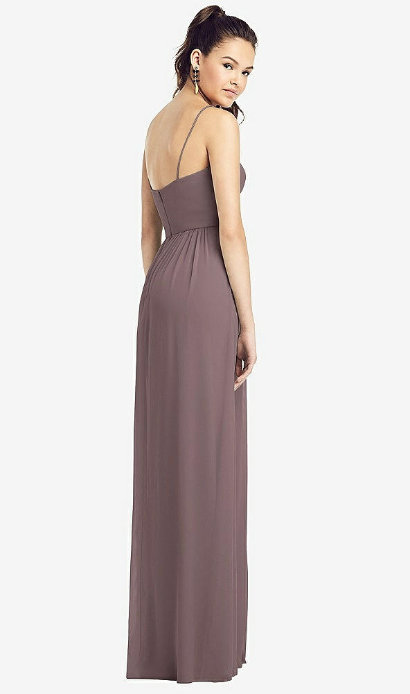 【STYLE: TH017】Slim Spaghetti Strap Chiffon Dress with Front Slit 【COLOR: French Truffle】
