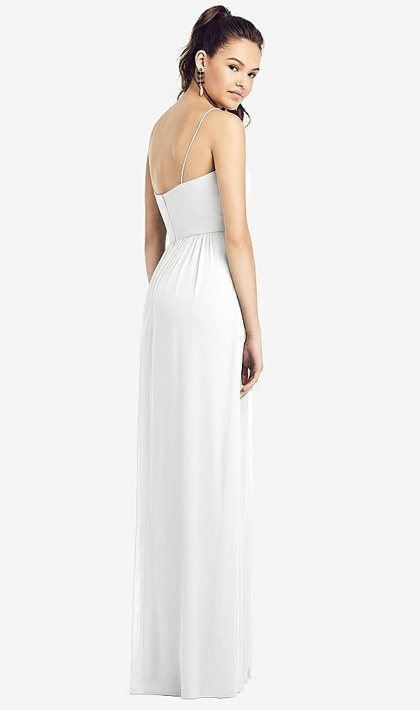 【STYLE: TH017】Slim Spaghetti Strap Chiffon Dress with Front Slit 【COLOR: White】
