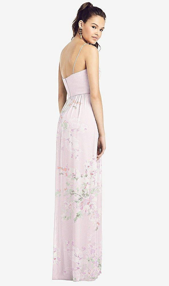 【STYLE: TH017】Slim Spaghetti Strap Chiffon Dress with Front Slit 【COLOR: Watercolor Print】