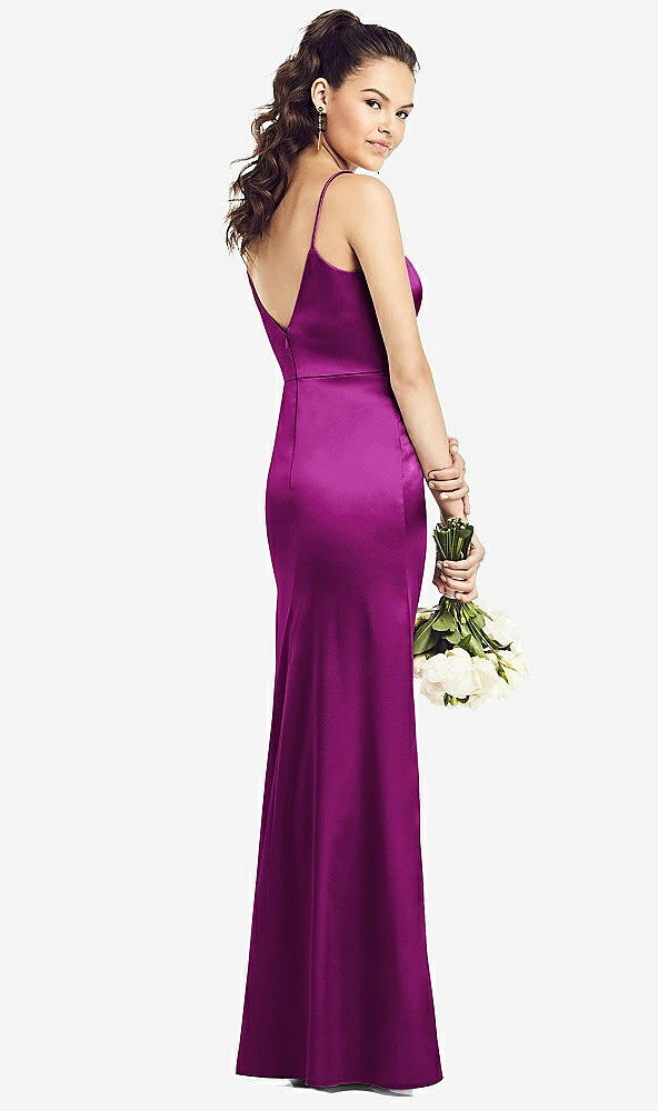 【NEW】【STYLE: TH021】スリム スパゲッティ ストラップ Vバック トランペット ガウン【COLOR: Persian Plum】【SIZE: 00-30W】
