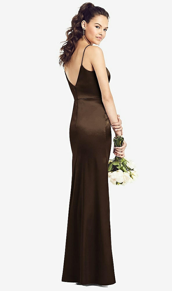 【STYLE: TH021】Slim Spaghetti Strap V-Back Trumpet Gown【COLOR: Espresso】