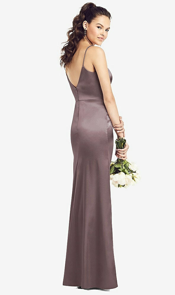 【STYLE: TH021】Slim Spaghetti Strap V-Back Trumpet Gown【COLOR: French Truffle】
