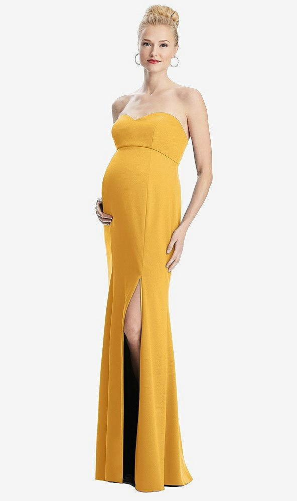 【STYLE: M440】Strapless Crepe Maternity Dress with Trumpet Skirt【COLOR: NYC Yellow】