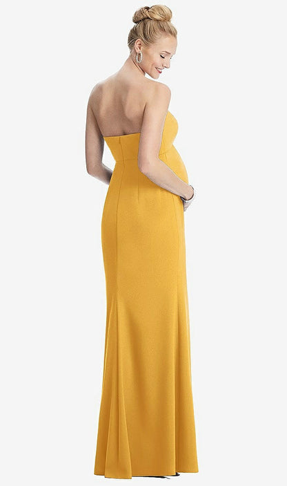 【NEW】【STYLE: M440】ストラップレス クレープ マタニティ ドレス トランペット スカート【COLOR: NYC Yellow】【SIZE: 00-30W】