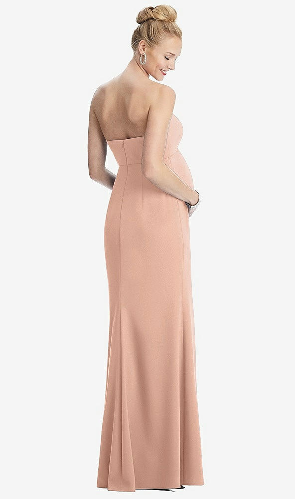 【NEW】【STYLE: M440】ストラップレス クレープ マタニティ ドレス トランペット スカート【COLOR: Pale Peach】【SIZE: 00-30W】