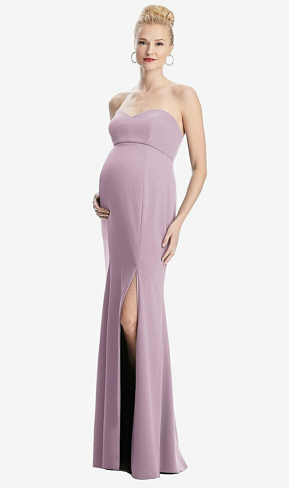 【STYLE: M440】Strapless Crepe Maternity Dress with Trumpet Skirt【COLOR: Suede Rose】
