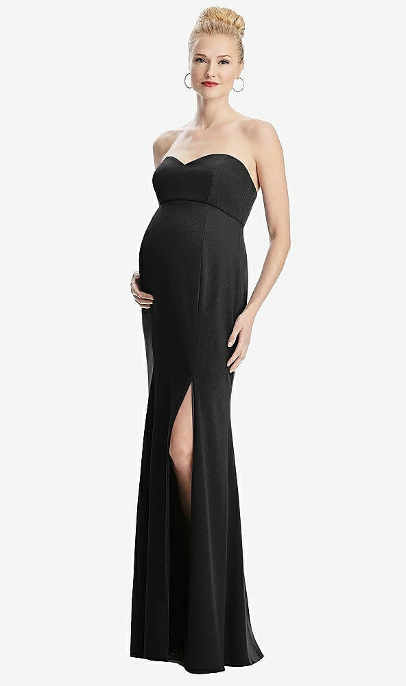 【STYLE: M440】Strapless Crepe Maternity Dress with Trumpet Skirt【COLOR: Black】