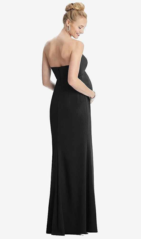 【STYLE: M440】Strapless Crepe Maternity Dress with Trumpet Skirt【COLOR: Black】