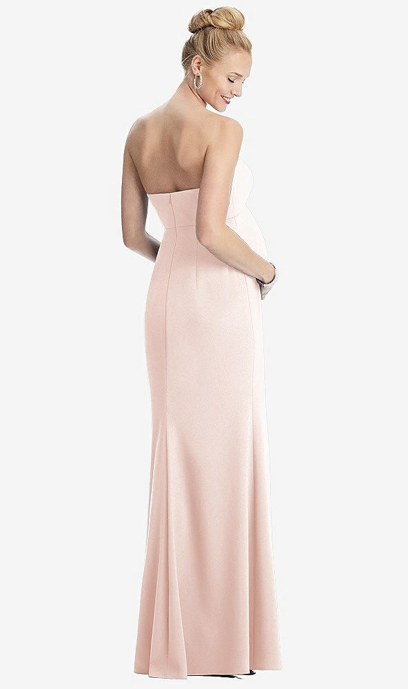 【STYLE: M440】Strapless Crepe Maternity Dress with Trumpet Skirt【COLOR: Blush】