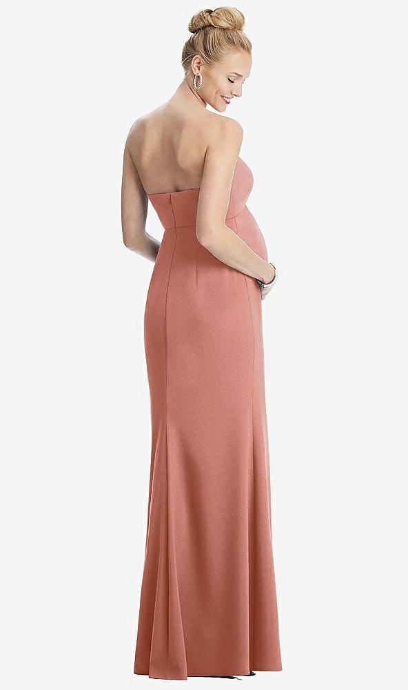 【NEW】【STYLE: M440】ストラップレス クレープ マタニティ ドレス トランペット スカート【COLOR: Desert Rose】【SIZE: 00-30W】