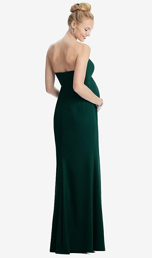 【STYLE: M440】Strapless Crepe Maternity Dress with Trumpet Skirt【COLOR: Evergreen】
