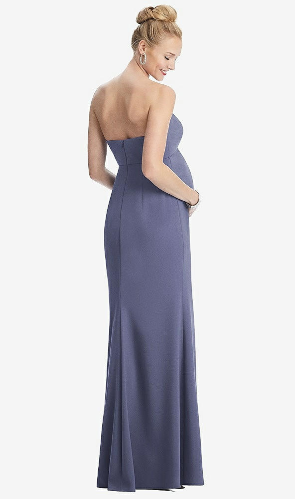 【NEW】【STYLE: M440】ストラップレス クレープ マタニティ ドレス トランペット スカート【COLOR: French Blue】【SIZE: 00-30W】