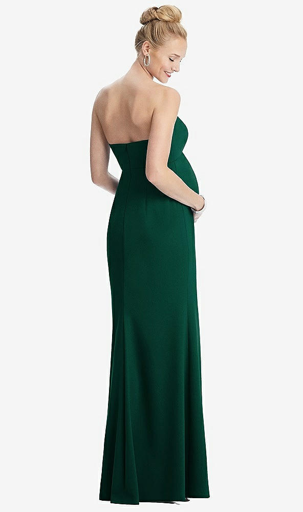 【STYLE: M440】Strapless Crepe Maternity Dress with Trumpet Skirt【COLOR: Hunter Green】