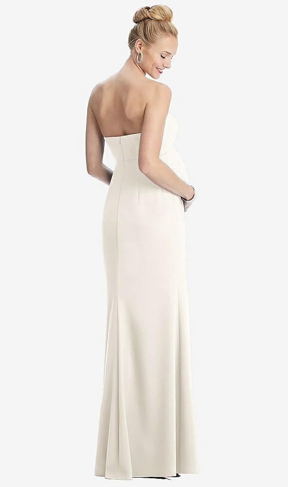 【STYLE: M440】Strapless Crepe Maternity Dress with Trumpet Skirt【COLOR: Ivory】