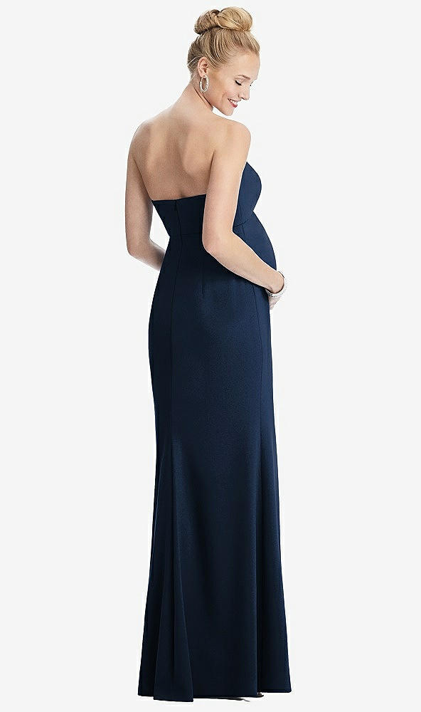 【STYLE: M440】Strapless Crepe Maternity Dress with Trumpet Skirt【COLOR: Midnight Navy】