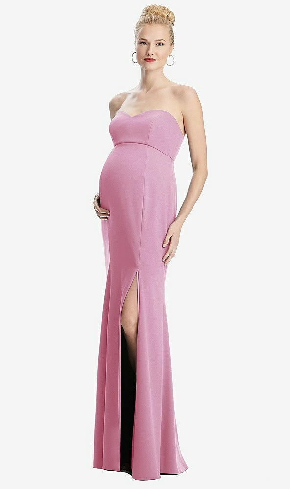 【NEW】【STYLE: M440】ストラップレス クレープ マタニティ ドレス トランペット スカート【COLOR: Powder Pink】【SIZE: 00-30W】