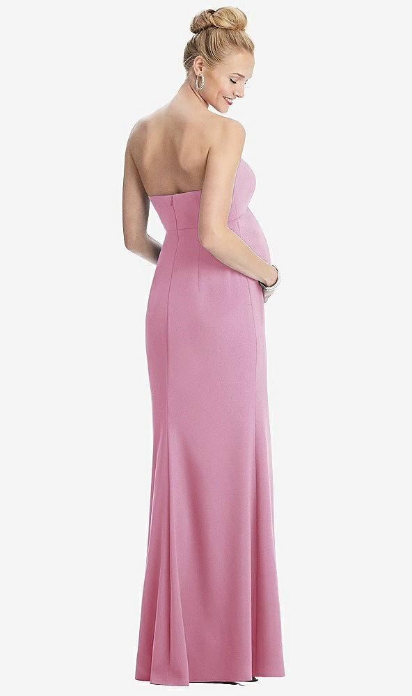 【STYLE: M440】Strapless Crepe Maternity Dress with Trumpet Skirt【COLOR: Powder Pink】