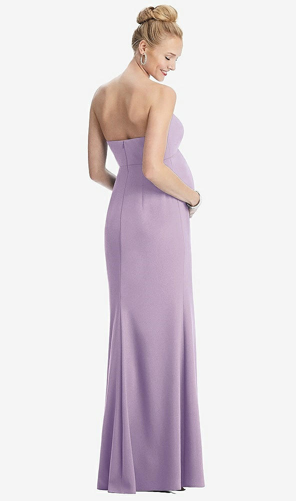 【STYLE: M440】Strapless Crepe Maternity Dress with Trumpet Skirt【COLOR: Pale Purple】